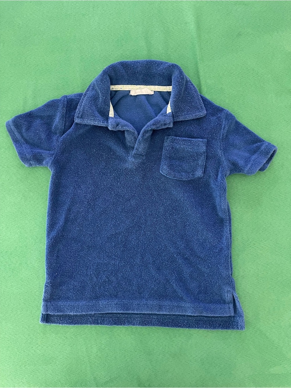 Minnow boys cove blue short sleeve french terry polo / shirt, size 2T VGUC